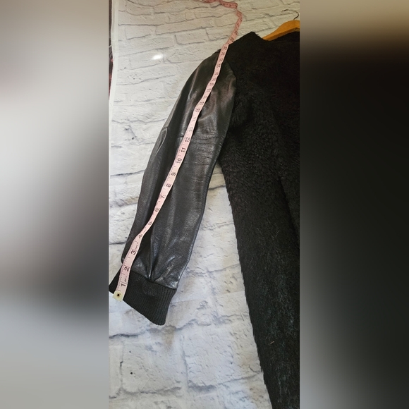 Eileen Fisher Alpaca and Leather Bomber Jacket Size Large - Picture 8 of 11